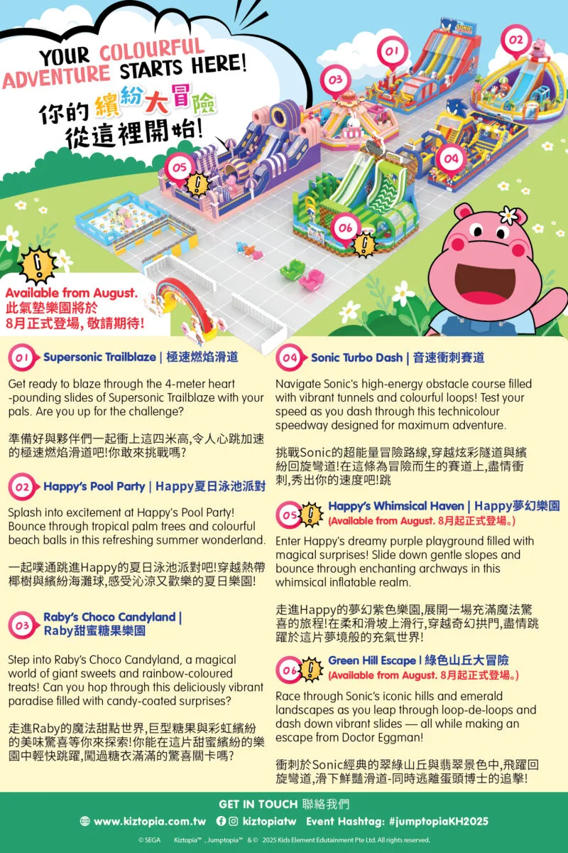 Jumptopia Colourful Adventure with Sonic and Kiztopia characters